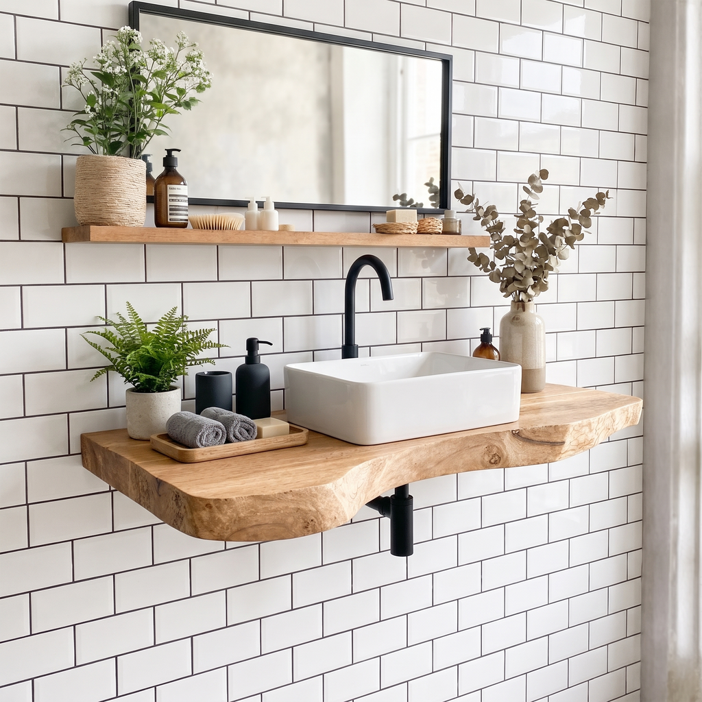 Rustic Live Edge Vanity For Modern Bathroom Designs