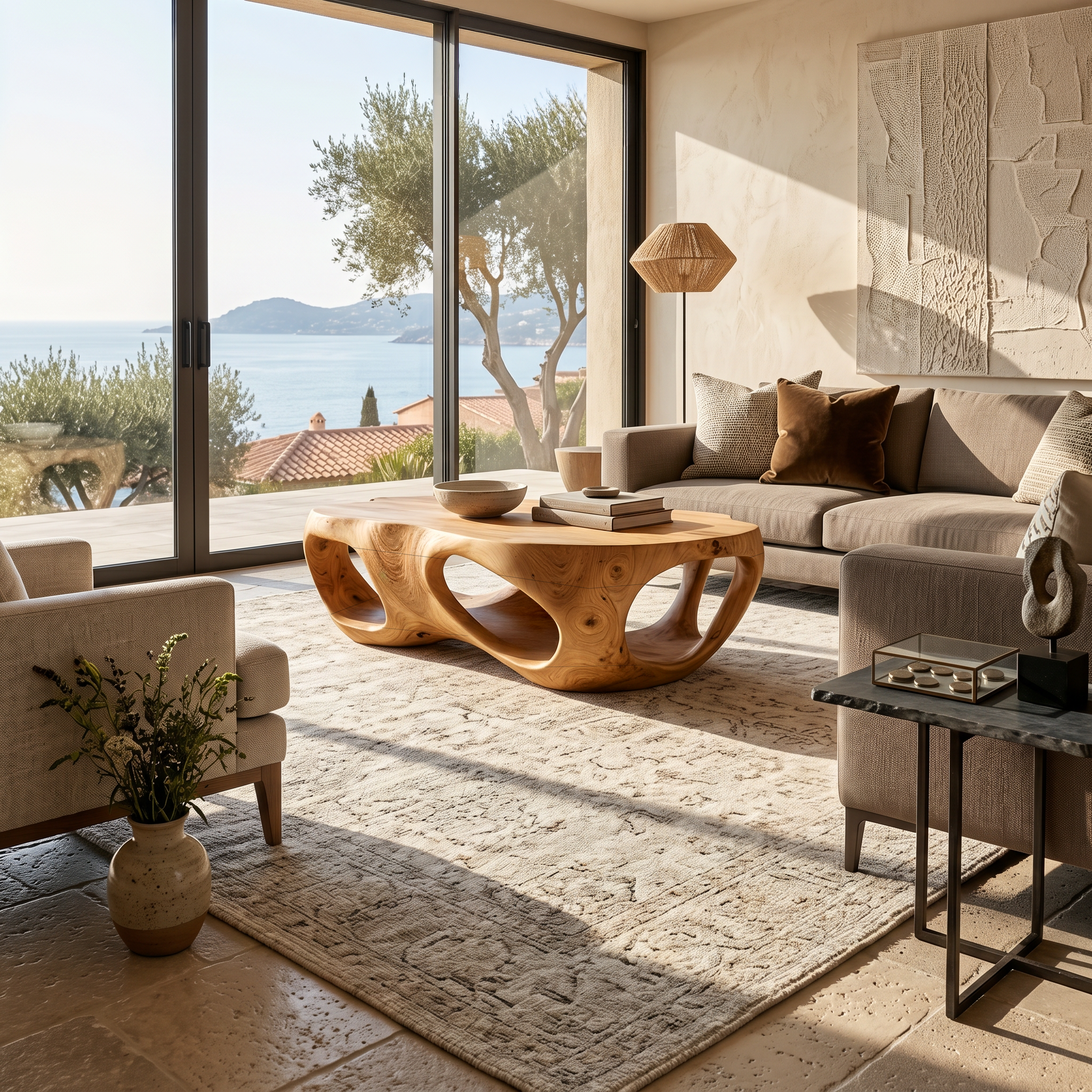 Artistic Coffee Table Carved Hollow Design For Lounge Space
