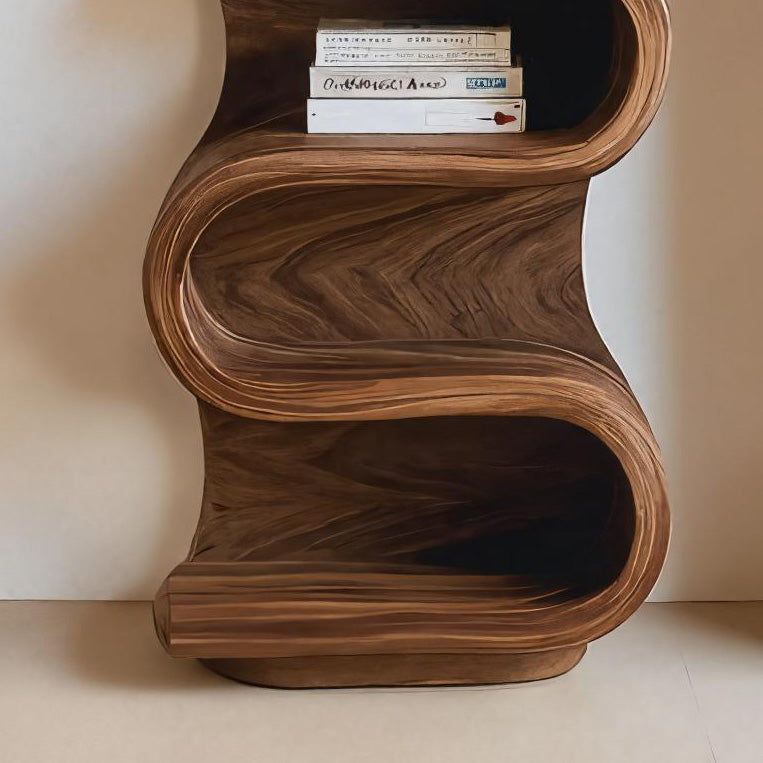 Organic Nightstand With Storage Shelf For Bedroom Area
