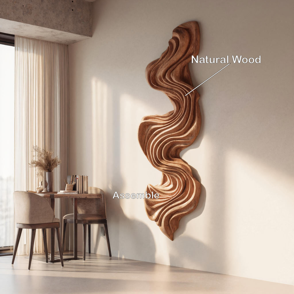 Artisan Vertical Wave Wall Sculpture For Home