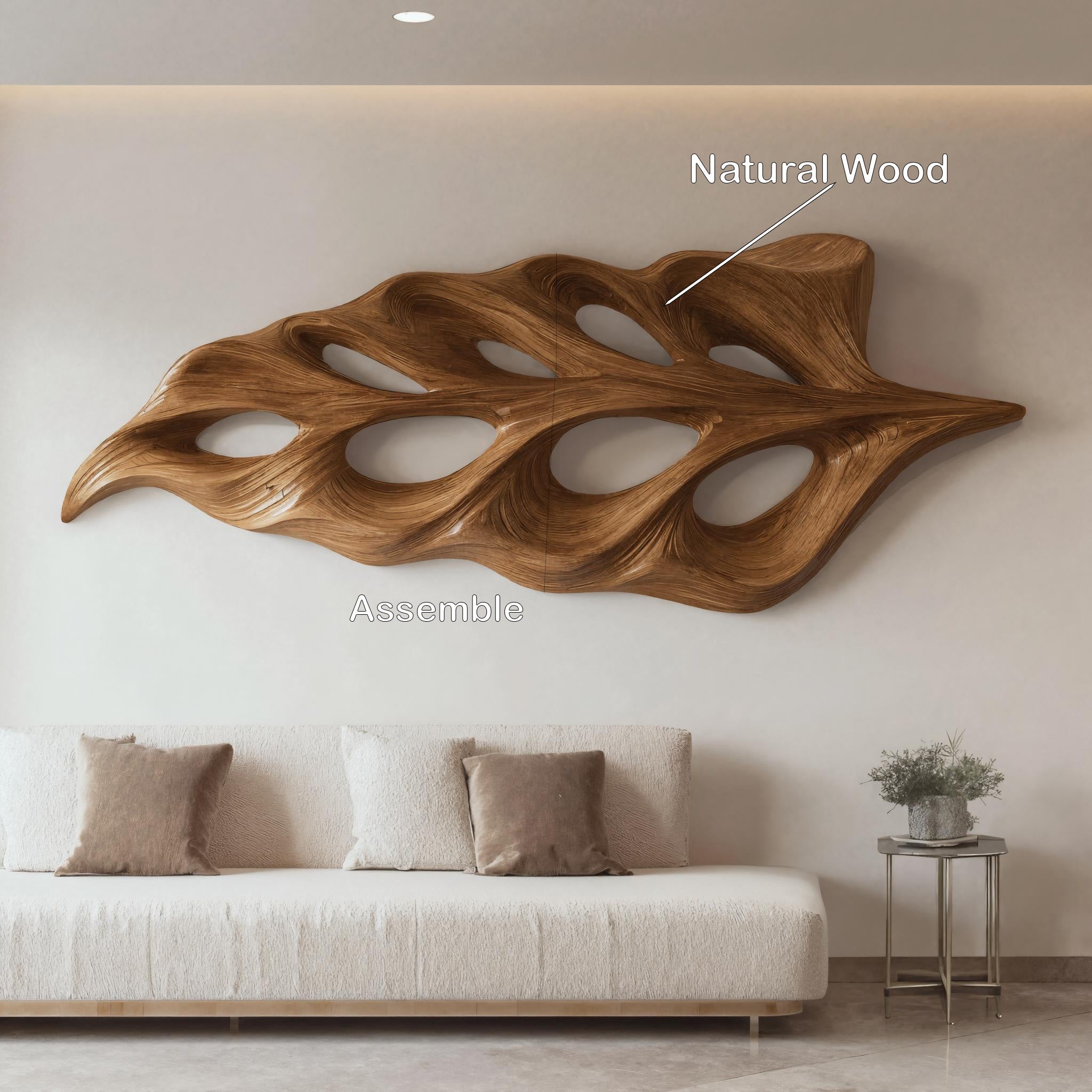 Modern Flowing Leaf Shape Carved For Home