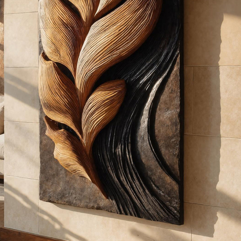 Organic Feather Wall Art For Contemporary Interior