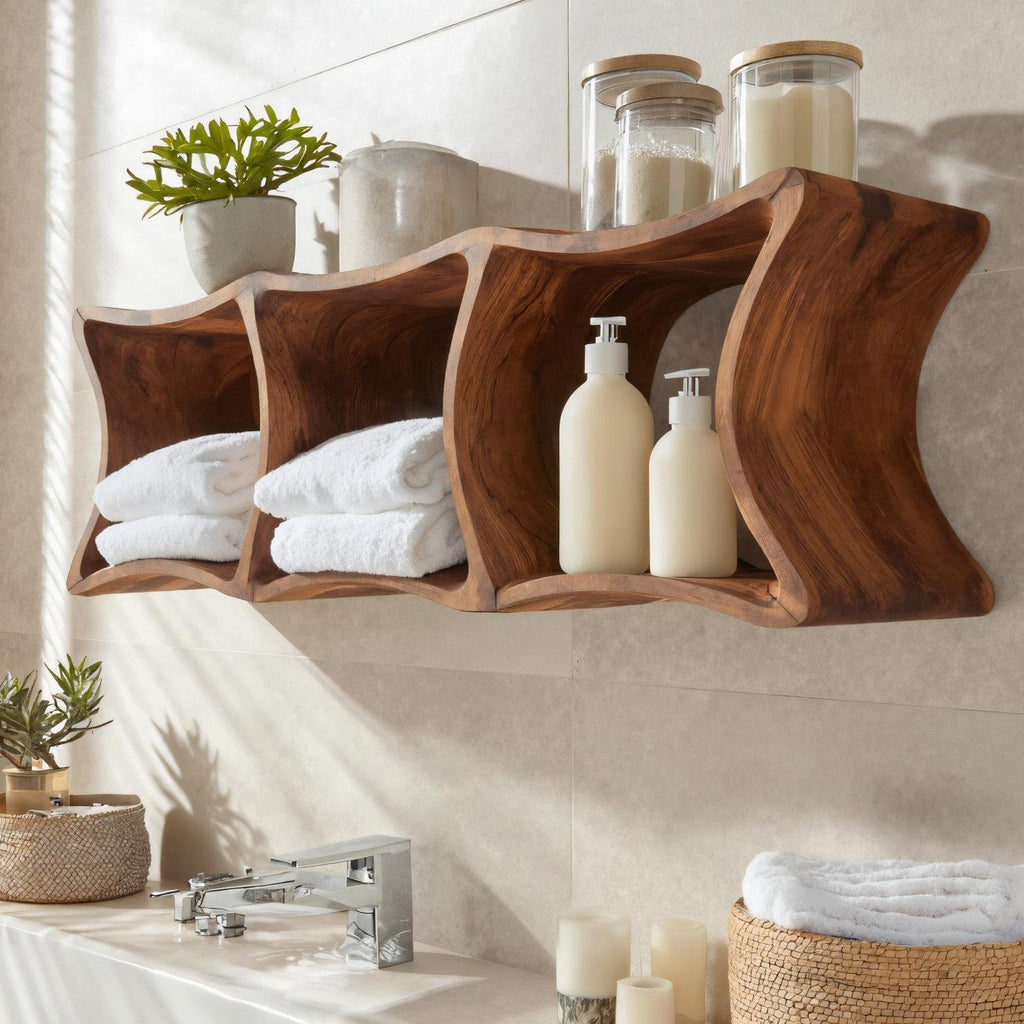 Modern Wall Mounted Shelf For Bathroom Space