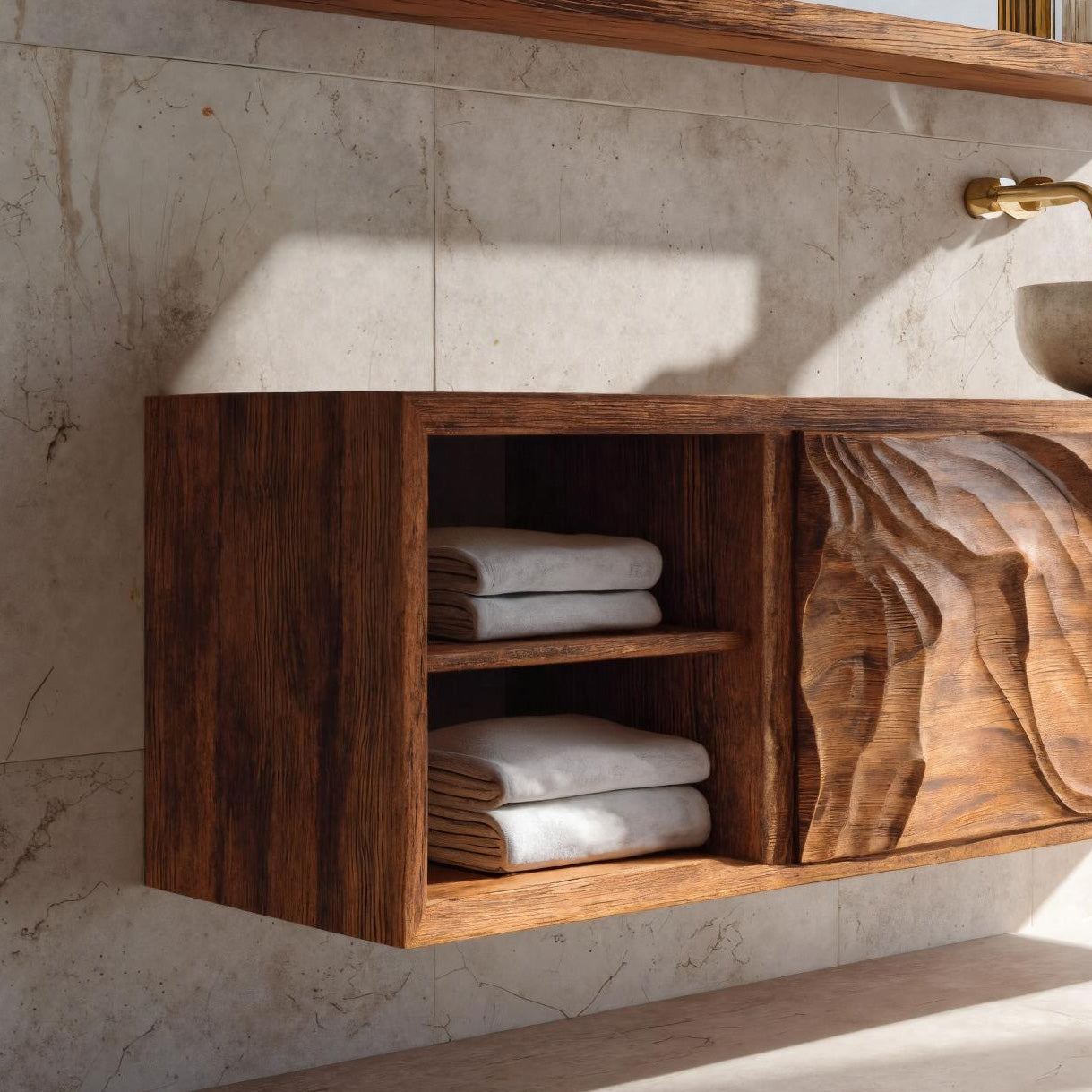 Minimal Sculptural Bathroom Vanity For Bathroom Interior