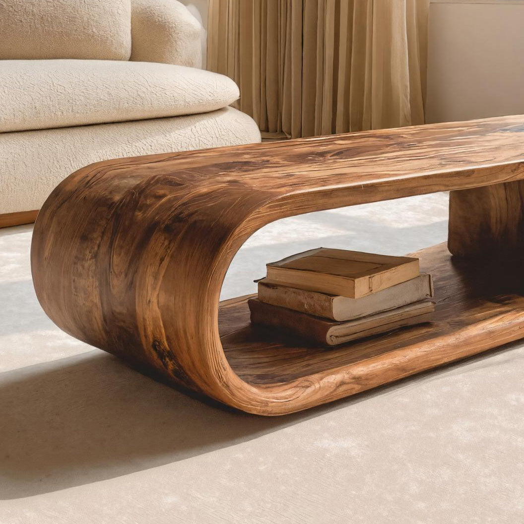 Contemporary Coffee Table With Open Shelf For Living Room