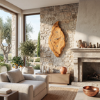 Rustic Wall Clock With Live Edge Design For Bedroom