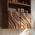 Contemporary Bathroom Cabinet Open Shelf Design For Bathroom