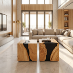 Modern Solid Wood Cube Coffee Table For Furniture Decor
