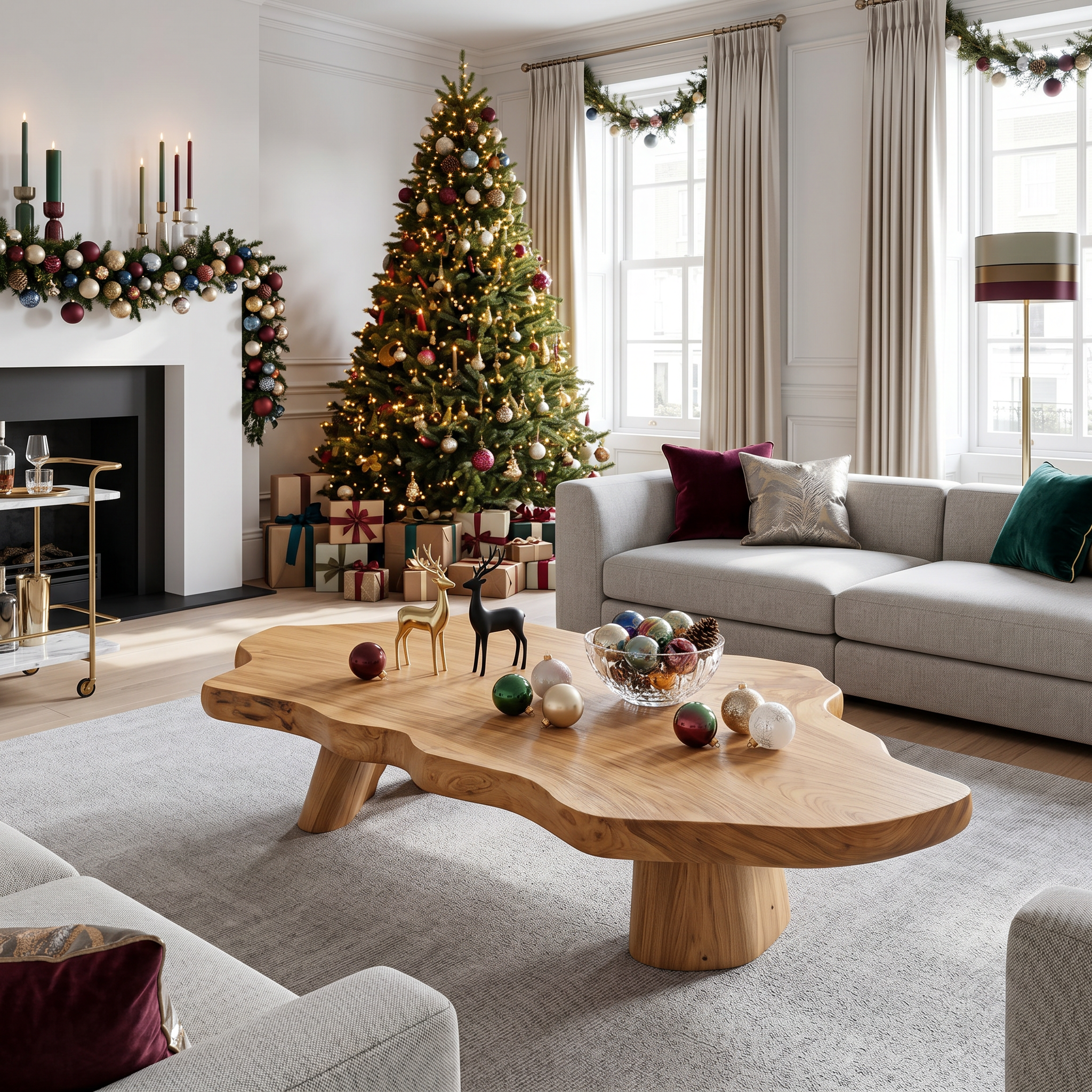 Mid Century Rustic Live Edge Coffee Table For Holiday Furniture