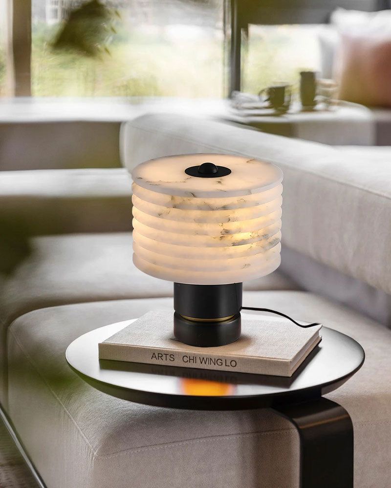 Elegant Lighting G9 Cloud Stone Alabaster Table Lamp Wide D10" & D11" 15W