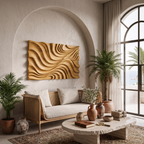 Elegant Wave Inspired Wall Sculpture for Modern Living Room