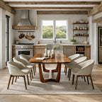 Organic Modern Dining Table With Curved Base For Dining Room