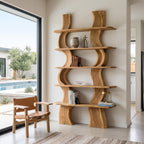 Organic Carved Shelf Storage Display For Home Office
