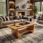 Handcrafted Solid Wood Low Coffee Table For Living Roomdecor