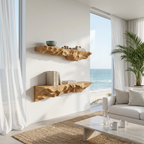 Artistic Sculptural Floating Shelf For Living Room
