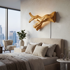 Rustic Natural Wood Wall Sconce For Hallway