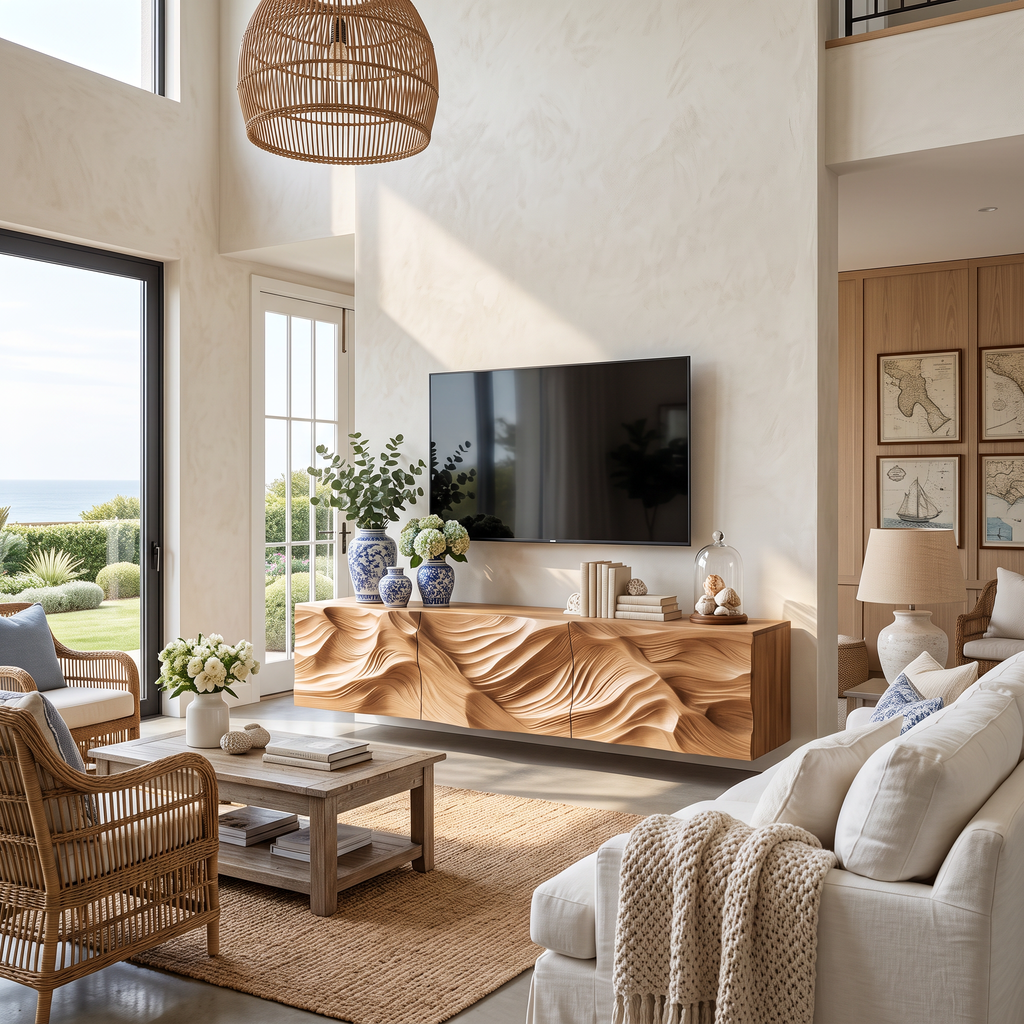 Farmhouse TV Cabinet For Cozy Living Room Decor