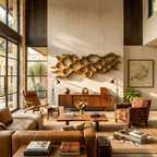 Organic Wall Art Sculpture With Abstract Carving For Living Room