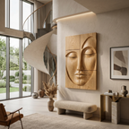 Modern Buddha Face Wall Art Living Room Entryway
