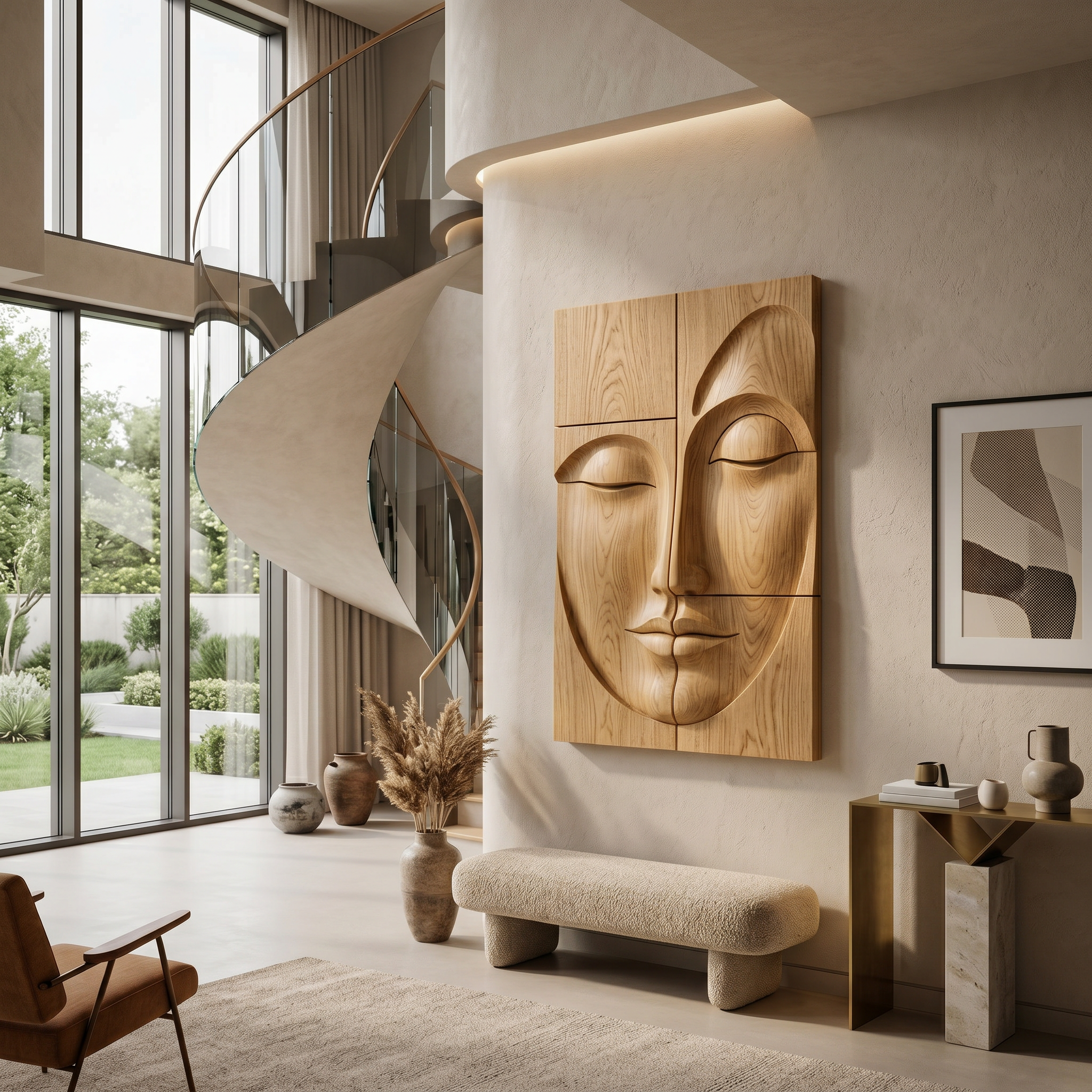 Modern Buddha Face Wall Art Living Room Entryway