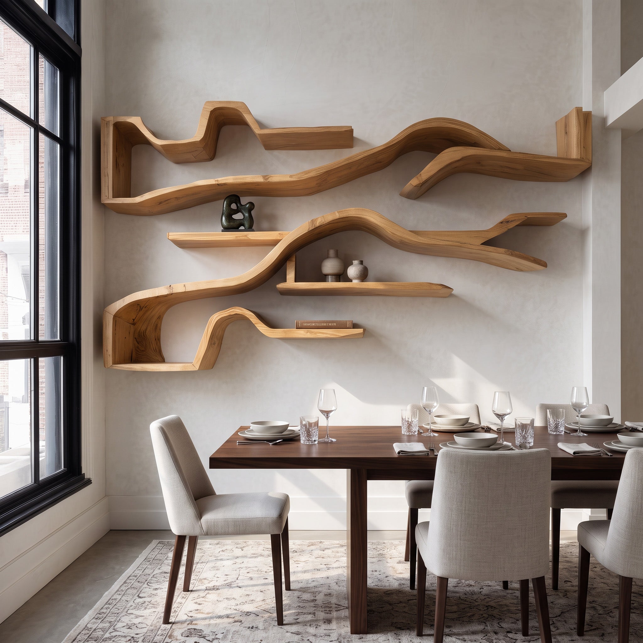 Organic Floating Bookshelf For Living Room Or Study