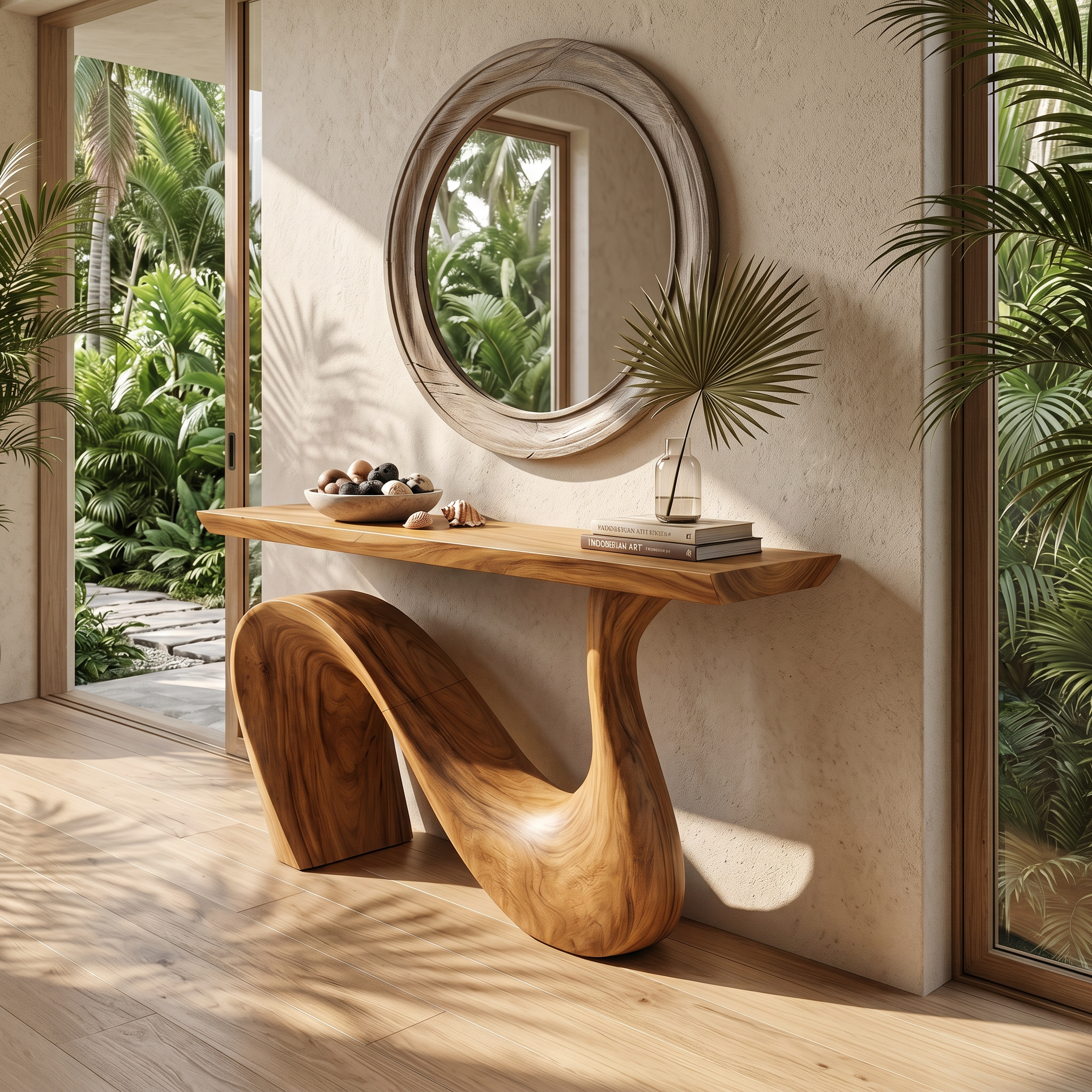 Modern Solid Wood Console Table For Living Room And Entryway Design