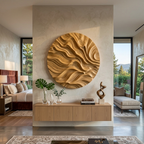 Round Carved Wall Sculpture For Living Room