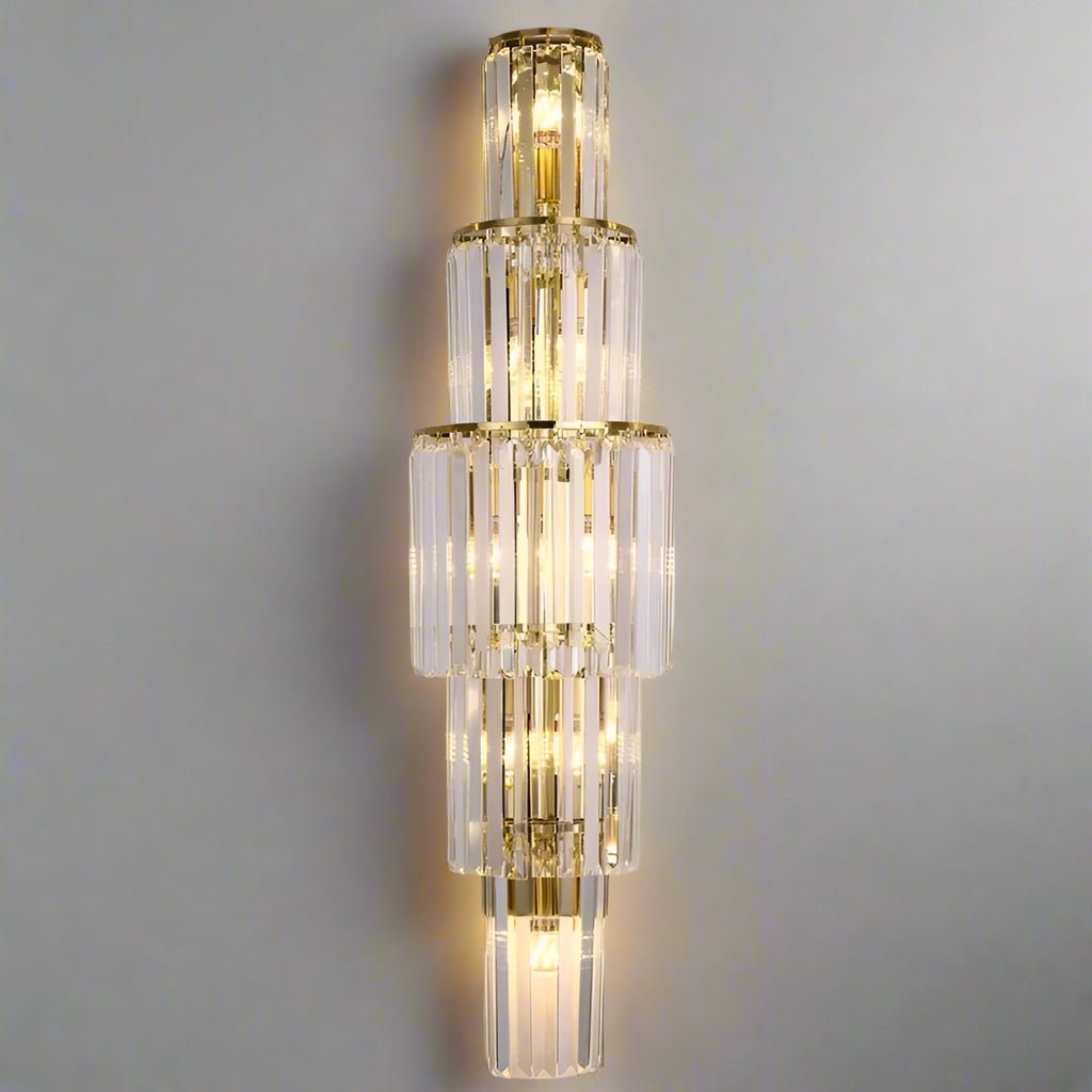 buyGio Crystal Wall Sconce, Chrome & Gold - Morsale