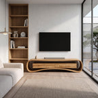 Modern Luxury Curved Media Console For Living Room