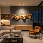 Modern Wavy Wall Art Sculpture For Living Room