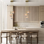 Rain Aura Glass Round Chandelier 8"