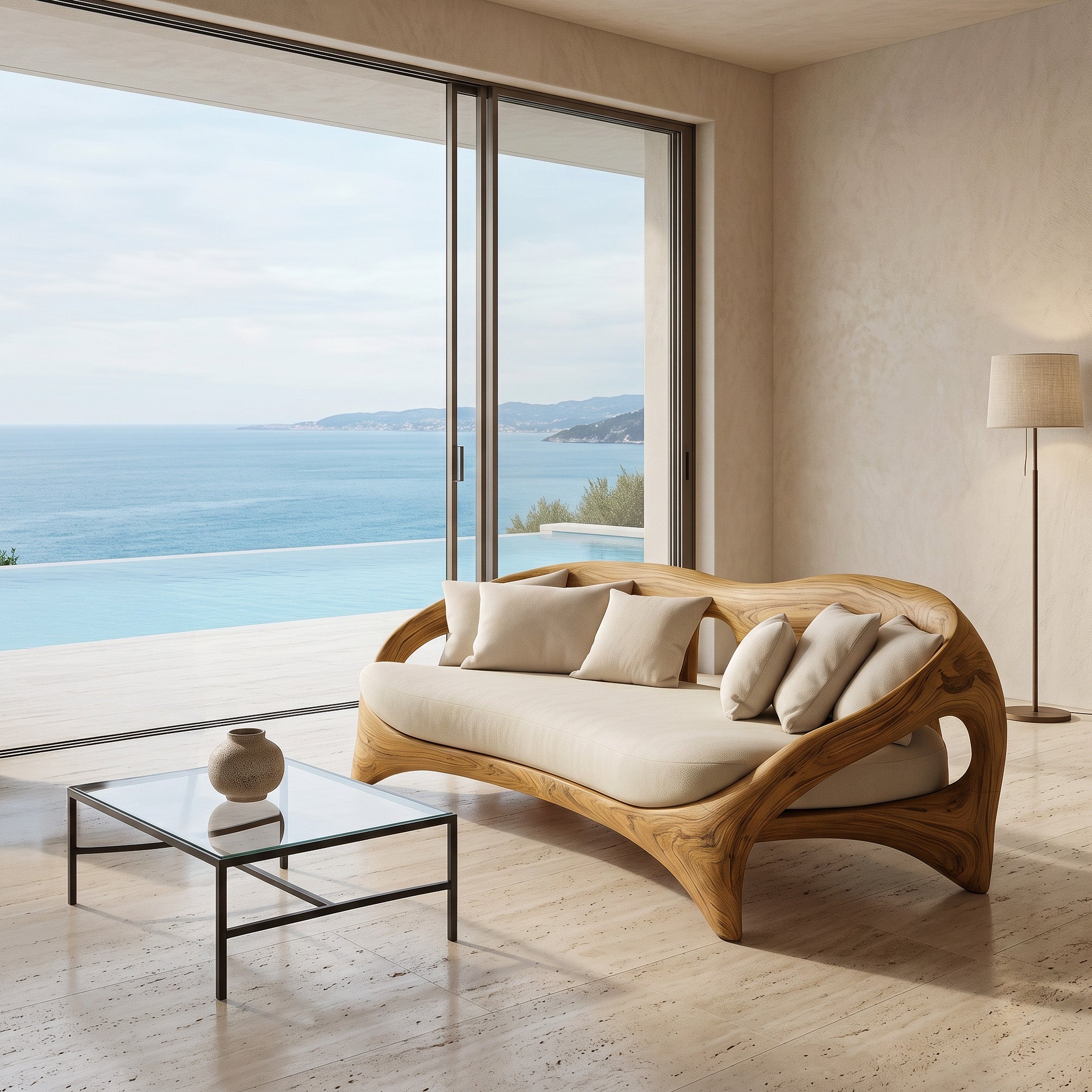 Organic Curved Sofa For Living Room Furniture