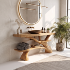Modern Live Edge Tree Trunk Vanity For Contemporary Bathroom Furniture