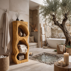 Organic Sculptural Bathroom Shelf For Towels Or Spa Essentials