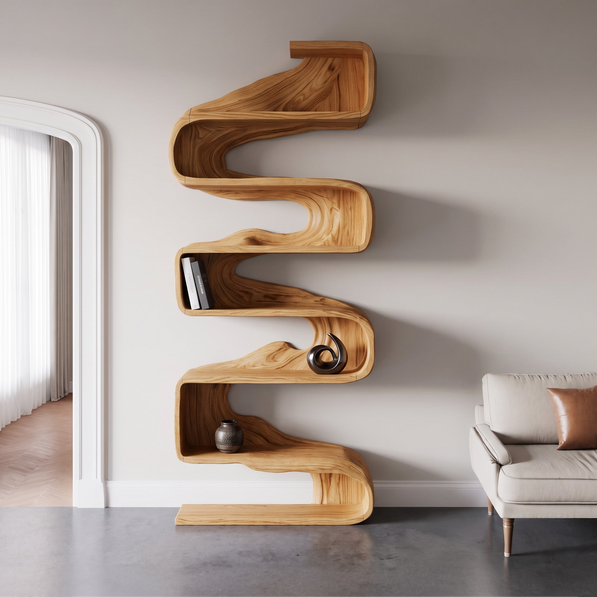 Artistic Sculptural Bookshelf For Living Room