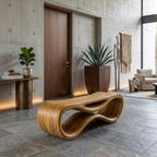 Contemporary Sculptural Outdoor Bench For Patio Or Garden Decor