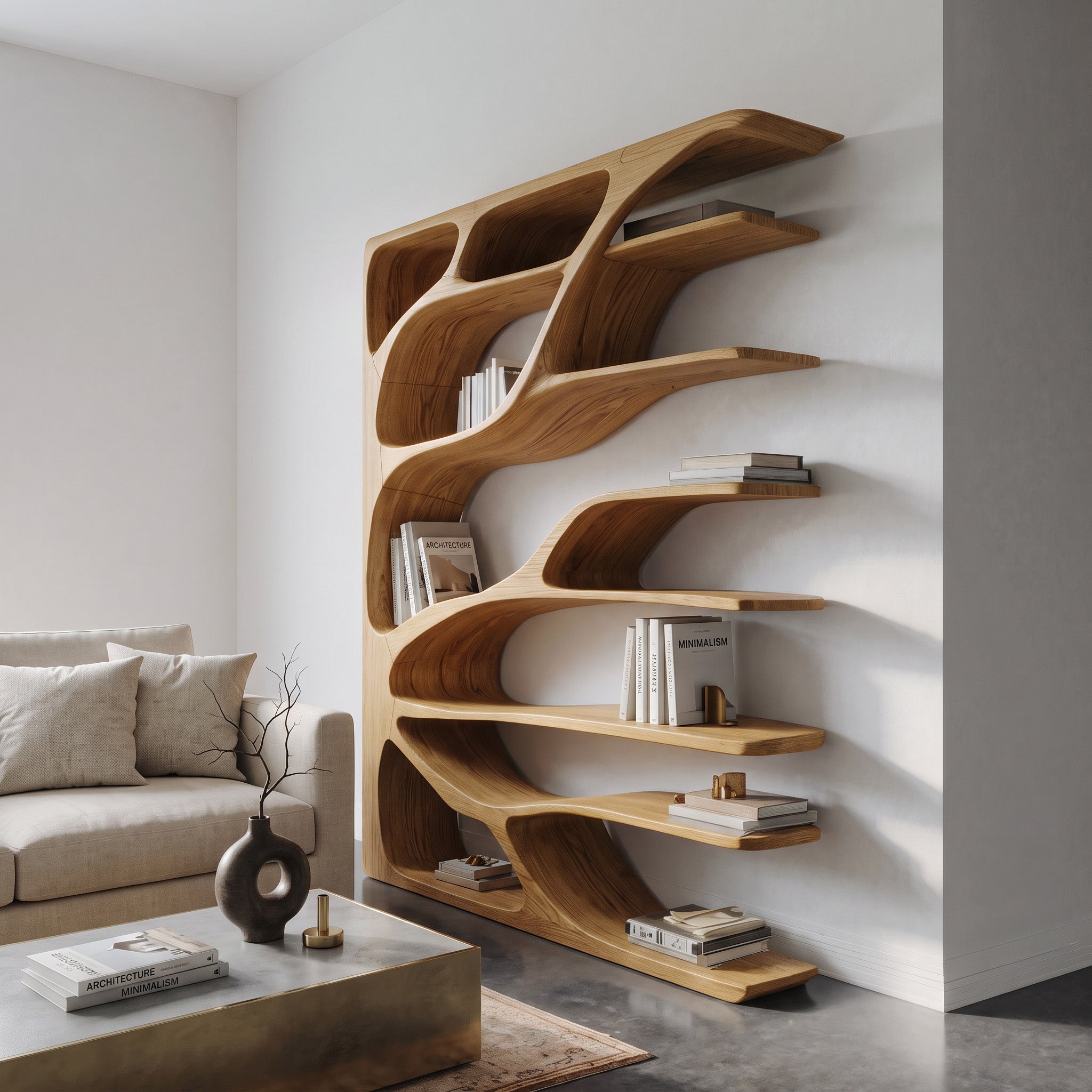 Modern Statement Bookshelf For Home Interiors Decor