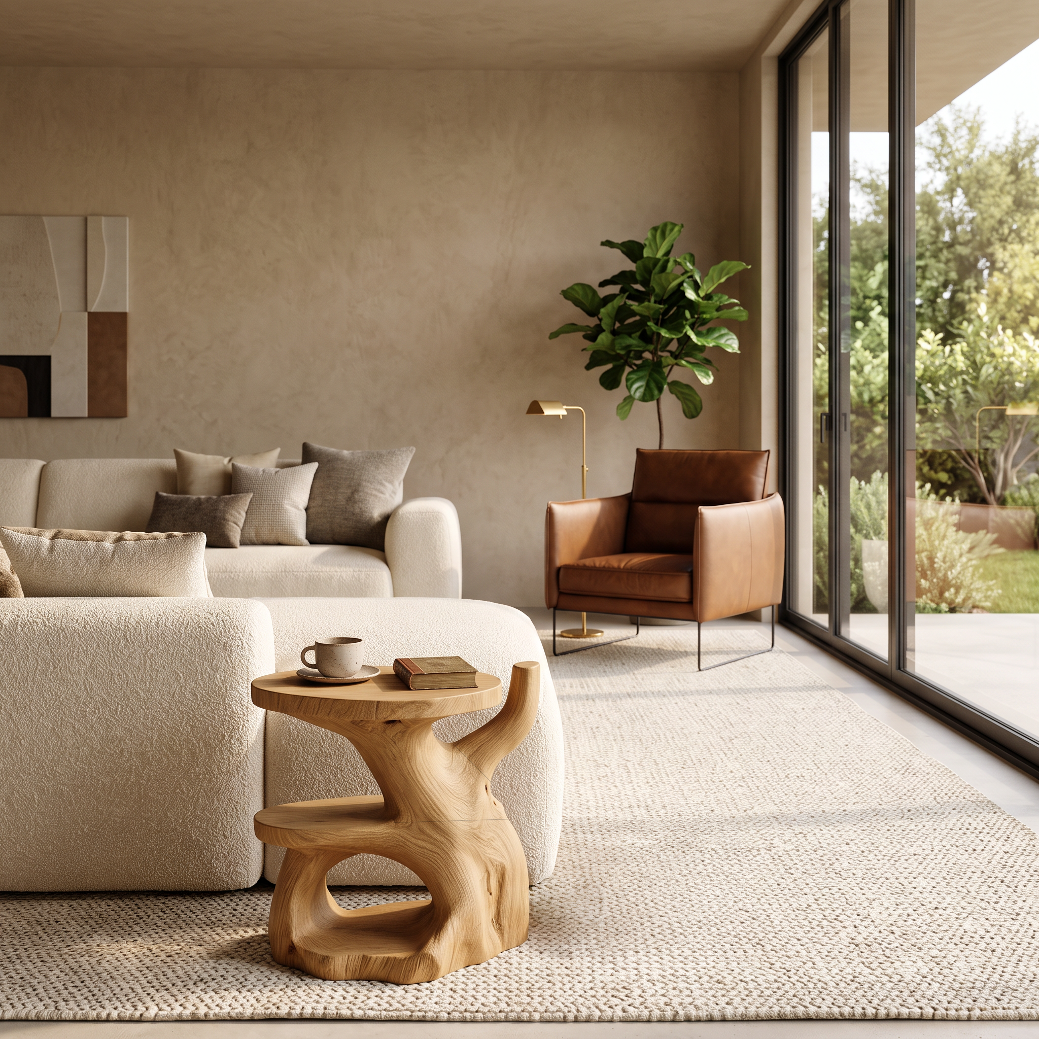 Elegant Side Table With Shelf Layered For Living Room