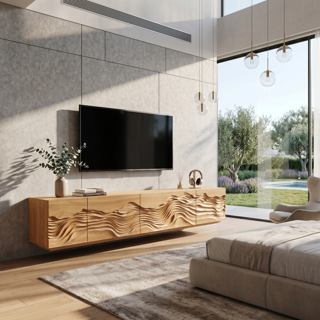 Mid Century TV Table For Living Room Design