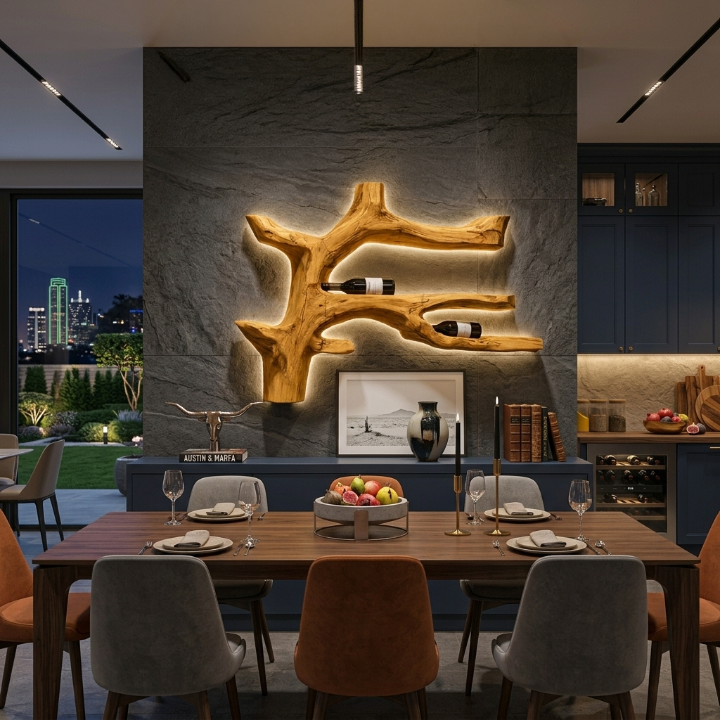 Modern Branch Wine Bottle Holder Wall Mount For Dining Wall Decor