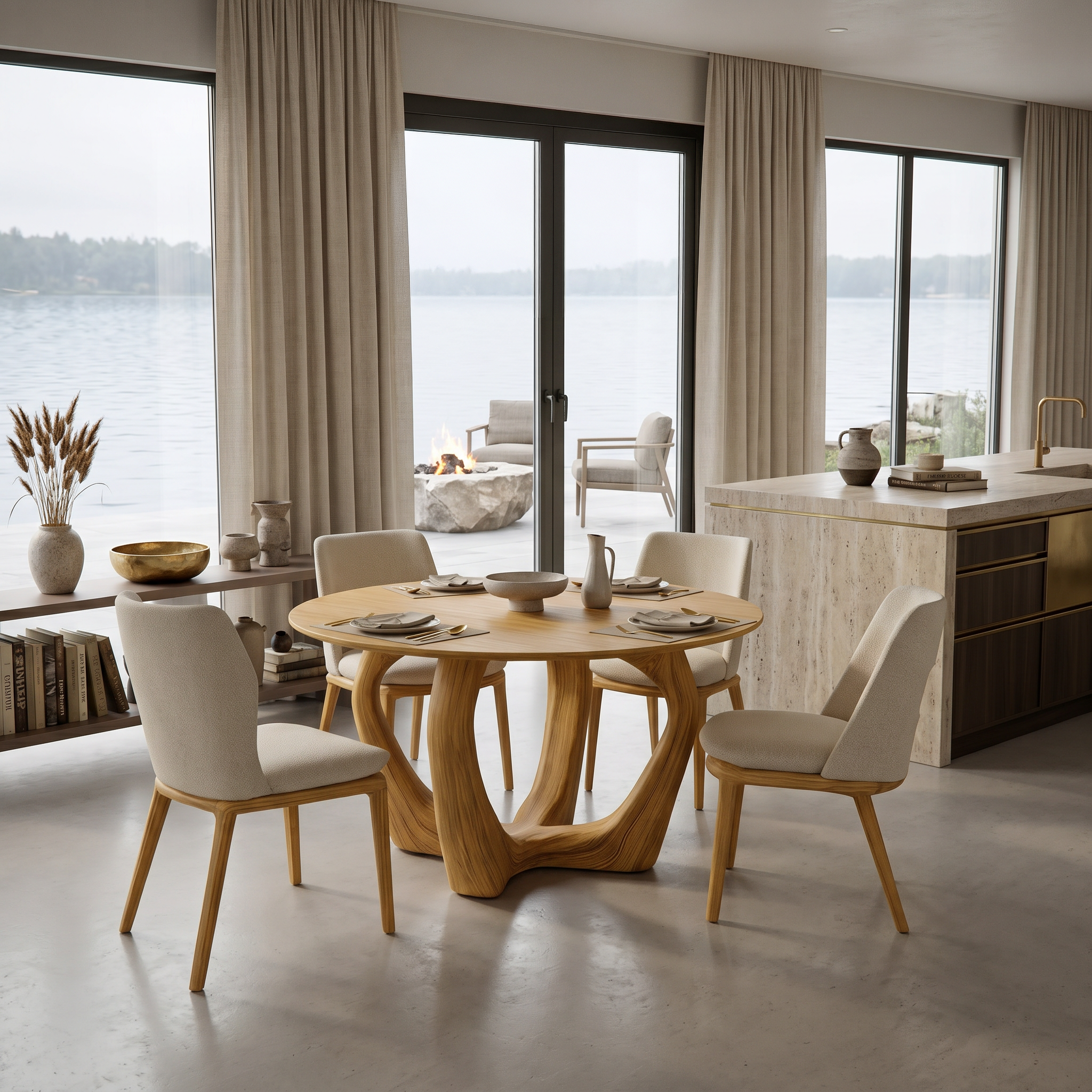 Elegant Round Dining Table For Minimalist Modern Interior
