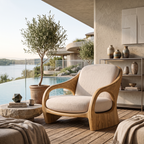 Modern Sculptural Lounge Chair For Living Room Or Reading Corner
