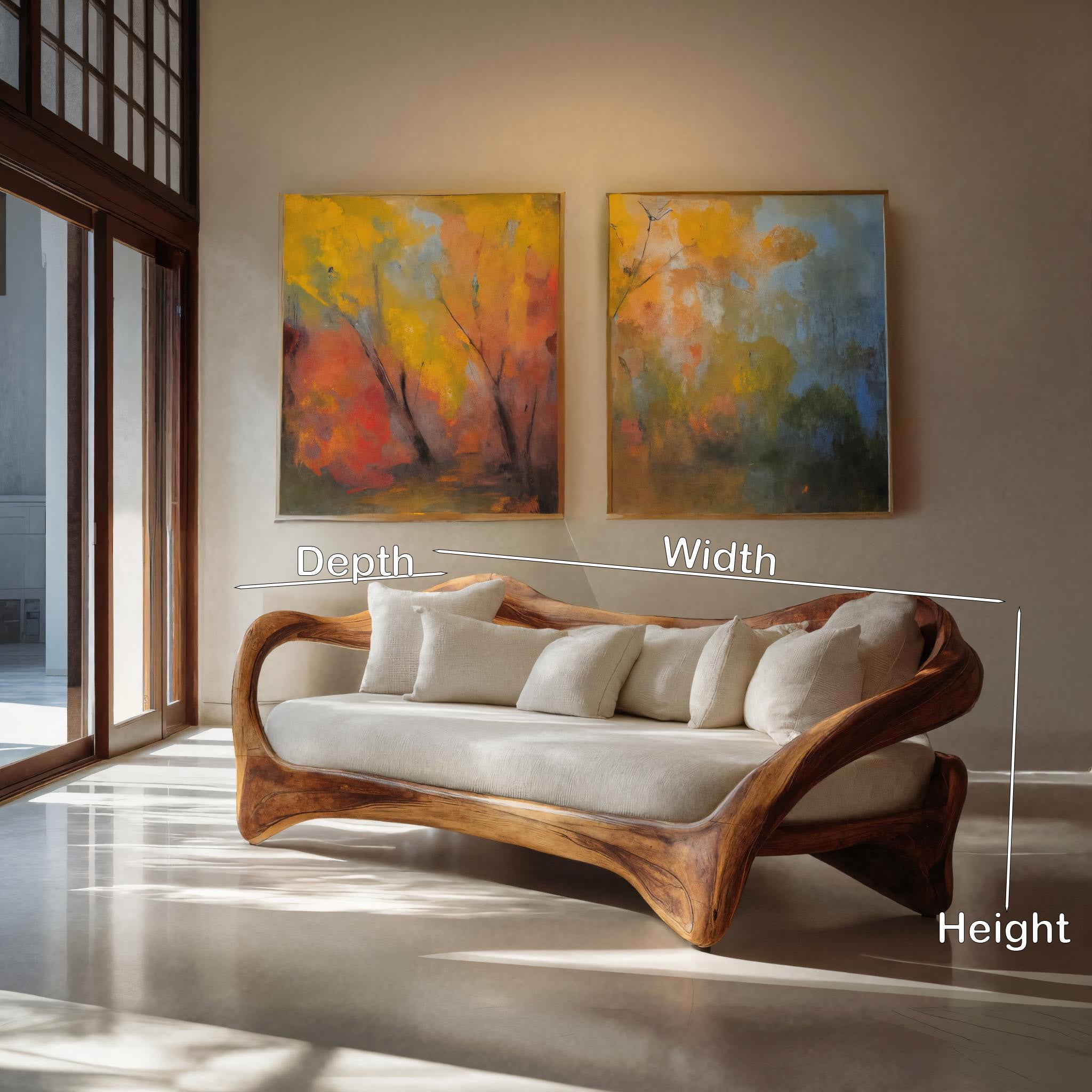 Organic Curved Sofa For Living Room Decor