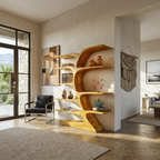 Organic Curved Bookshelf For Open Space