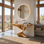 Farmhouse Solid Wood Vanity For Natural Bathroom