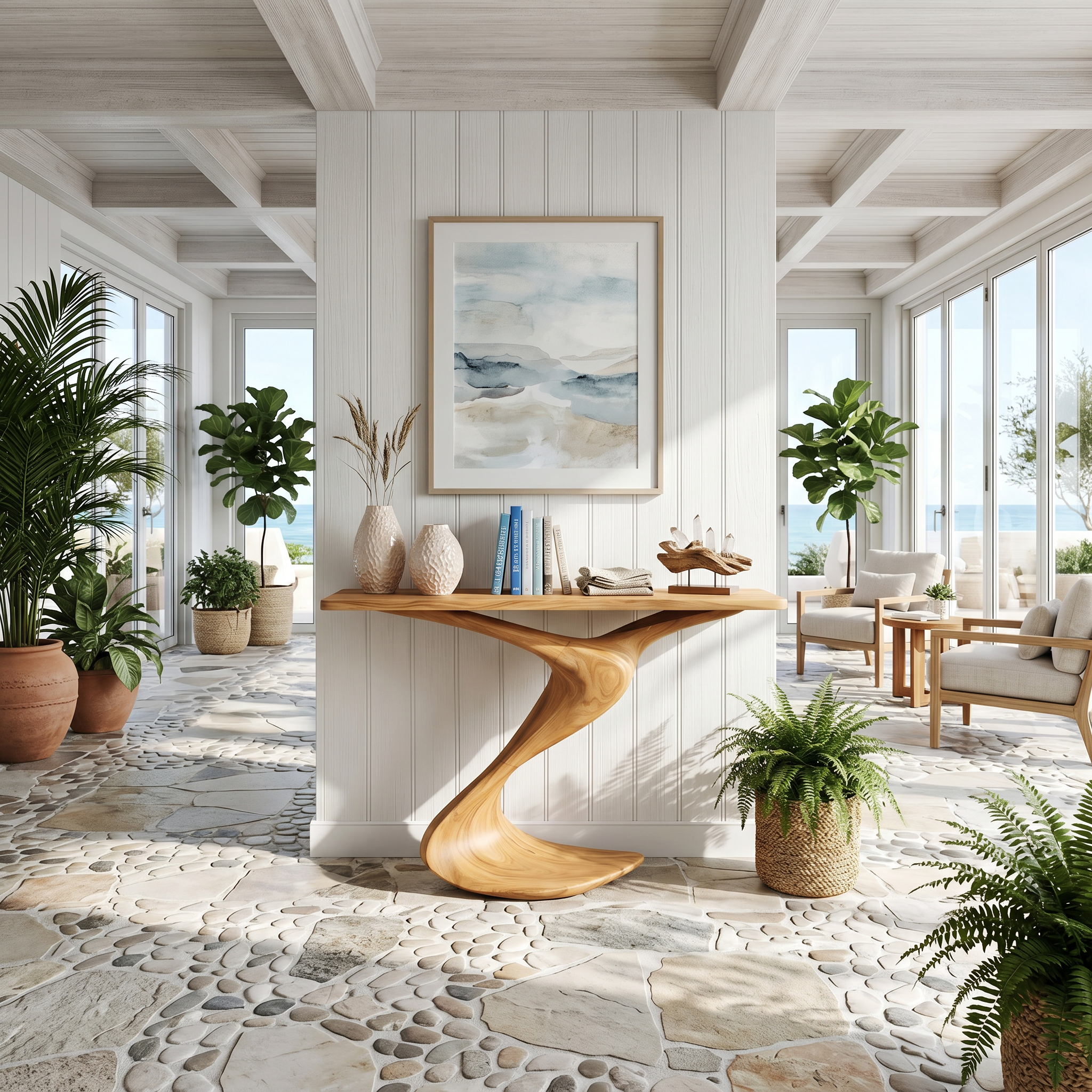 Rustic Console Table Entryway Design