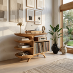 Modern Wooden Record Stand For Bedroom Interior Design Style