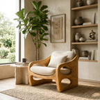 Contemporary Accent Chair With Rounded Frame For Living Room