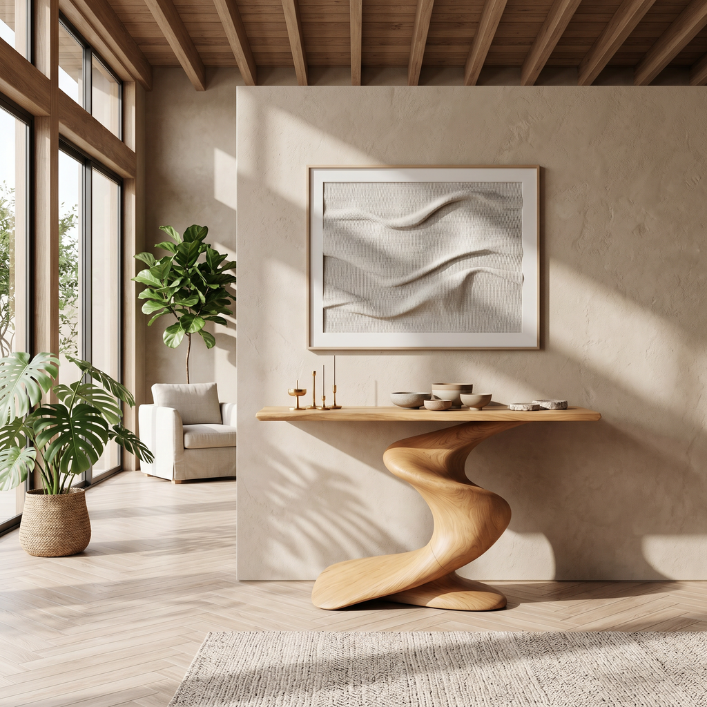 Handcrafted Wood Console Table Furniture Decor
