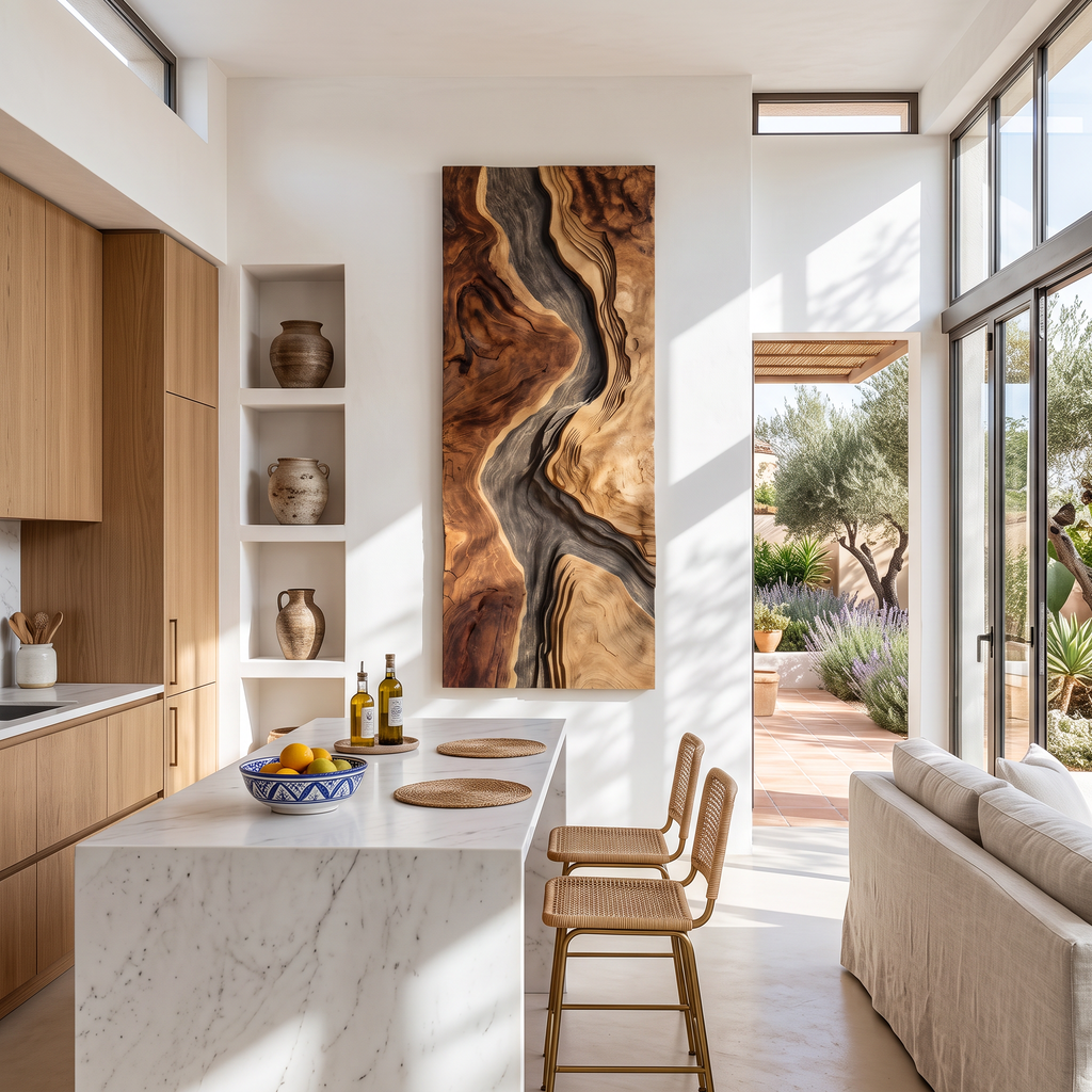 Handcrafted Wooden Wall Sculpture For Entryway Design
